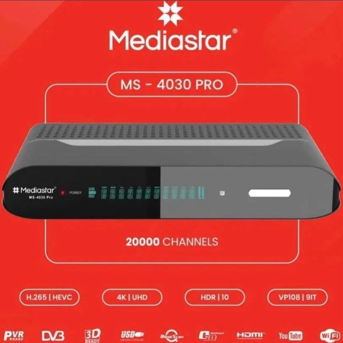 گیرنده دیجیتال میدیا استار 4030pro کیفیت 4k  (وکیوم کارخانه)
